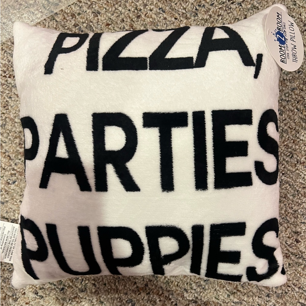 Cozy White and Black Throw Pillow